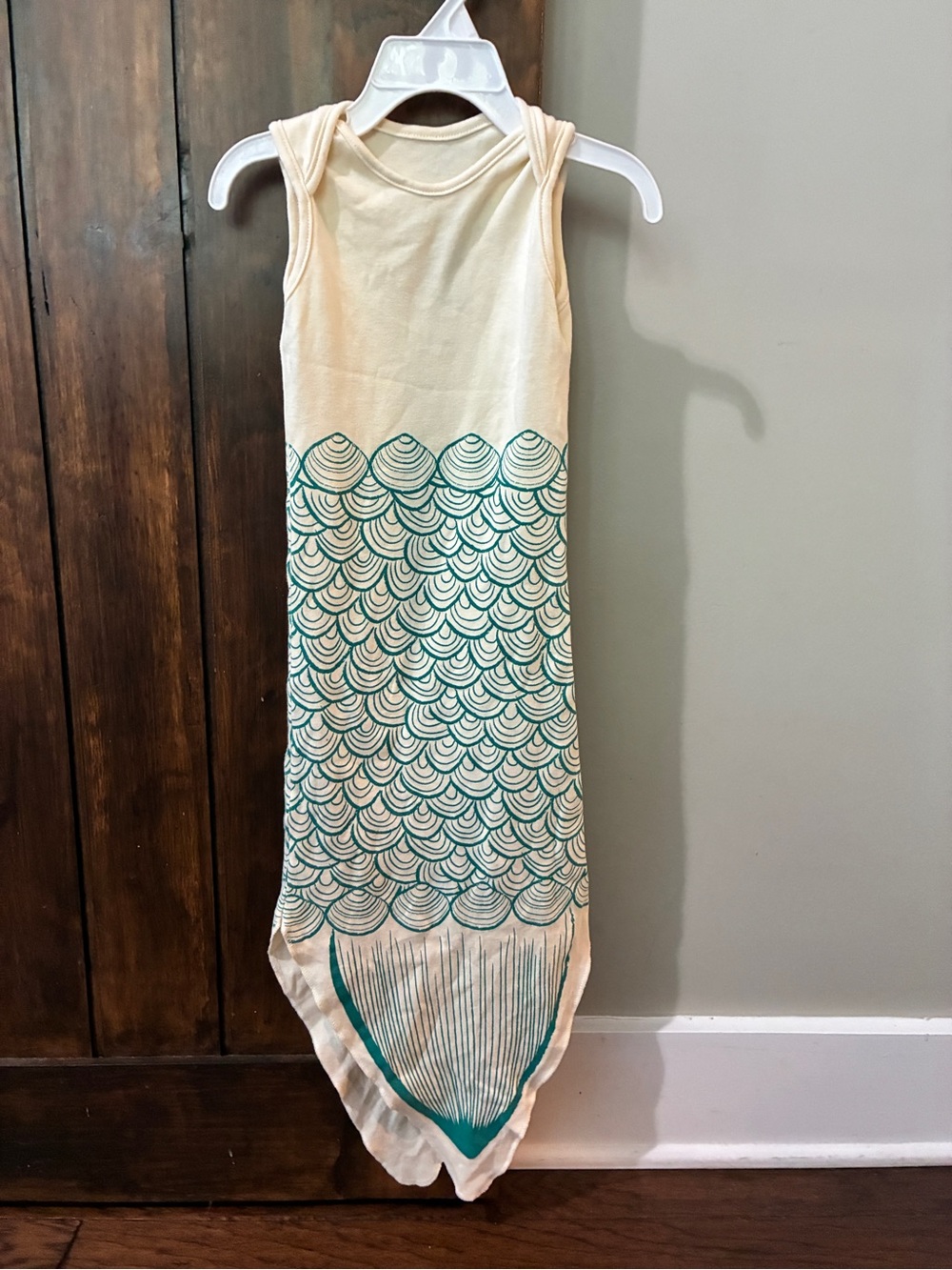 Electrik Kidz Sleeveless Mermaid Sleep Sack Gown 0-6 M 100% Organic Cotton Beach
